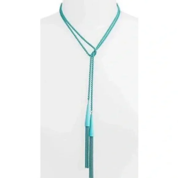 🆕NWOT Kendra Scott Phara Lariat Necklace • Matte Teal - Picture 2 of 6